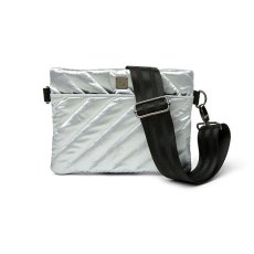 画像1: DIAGONAL BUM BAG2.0 Silver Liquid (1)